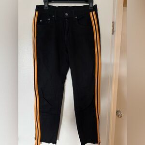 Carmar Black Jeans with Orange Stripes